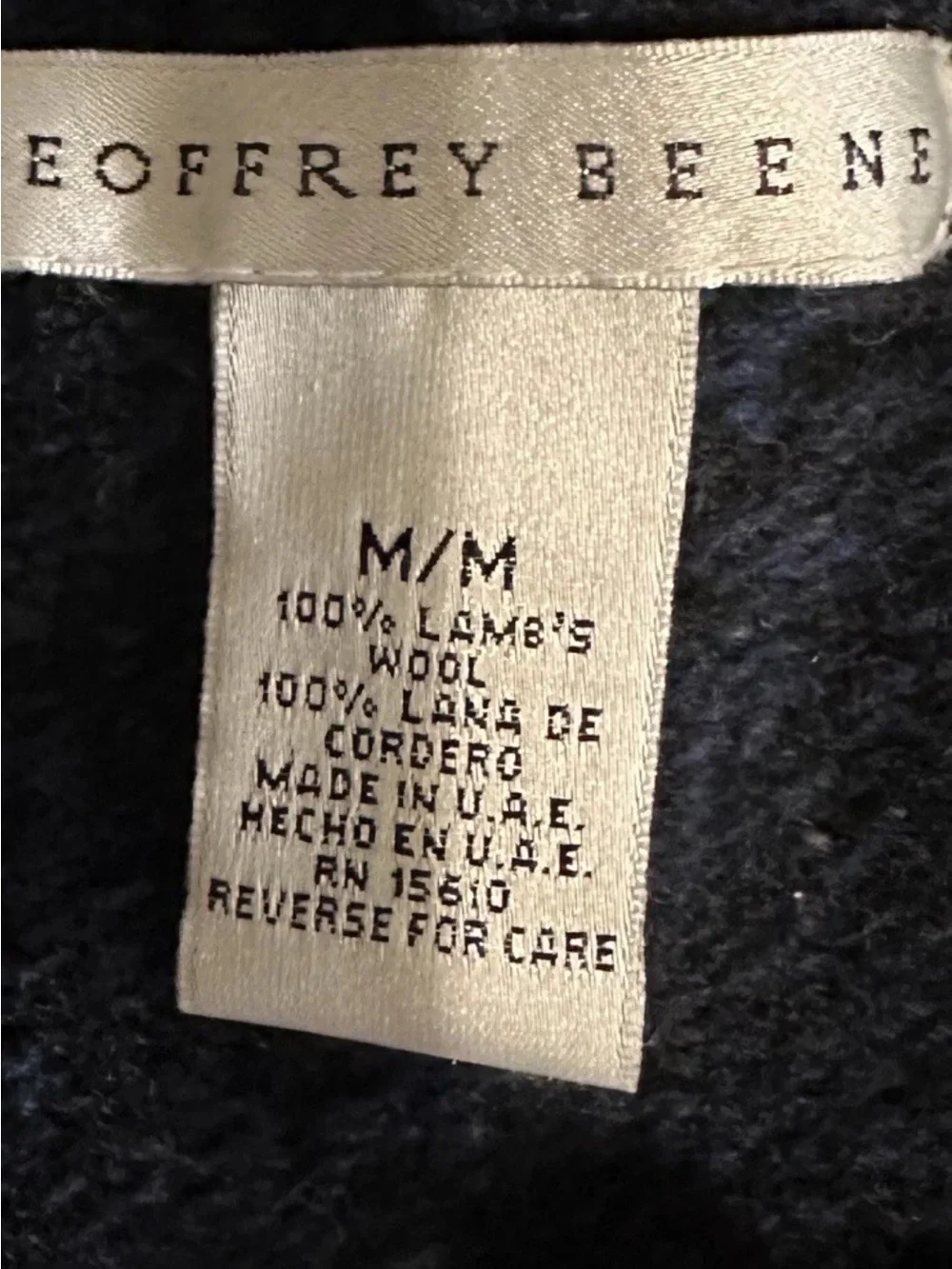 Geoffrey Beene Crewneck Sweater with Gold and Gray Stripes 100% lambs wool